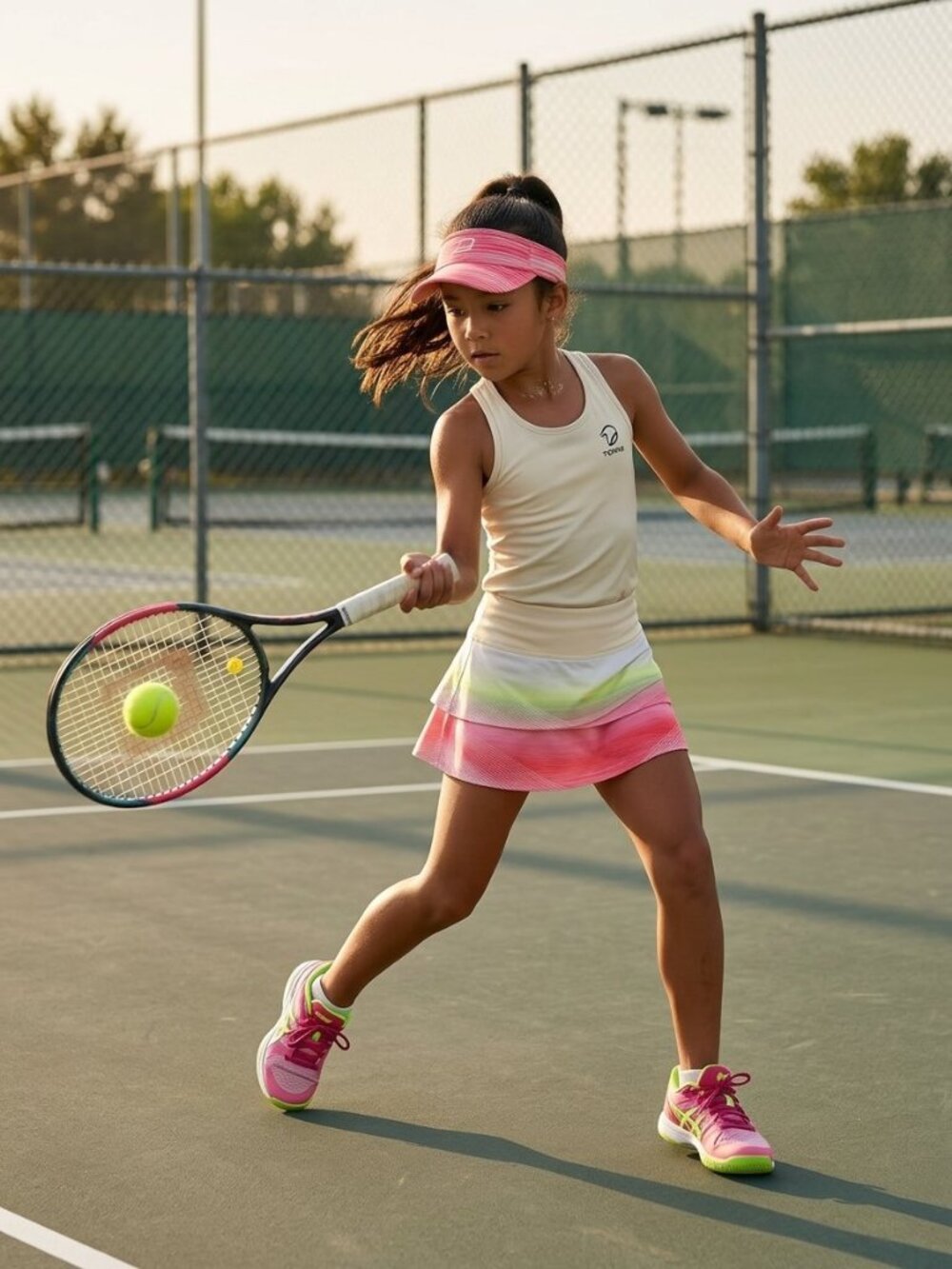 Lucky in Love Girls Tennis Skirt Size Small Multicolor Polyester Lycra Gradient